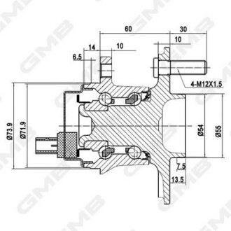 GMB TOYOTA Подшипник ступицы задн. YARIS 1.2/1.5 13- GH35080A