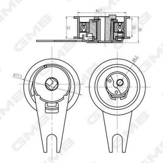 Ролик ГРМ Audi 80/Seat Toledo/VW Golf III/Passat 1.9TDI 91-99 (натяжний) (66.8х30.1) GTB0630