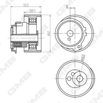 GMB MAZDA Ролик натяжителя ремня 626 1.8 92-,Premacy 99- GTB0870