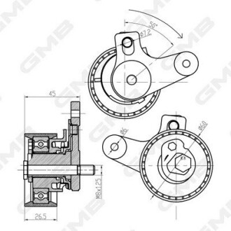 GMB CHEVROLET Ролик натяжной Lacetti,Captiva,Opel Antara 2.0D GTB1110