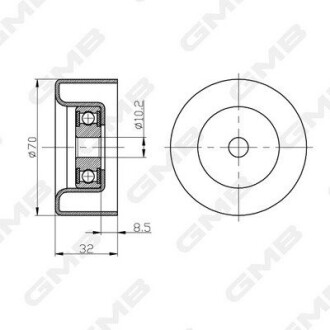 GMB TOYOTA Ролик паразитный Land Cruiser 4,0 03-, LEXUS RX350. GTC0410