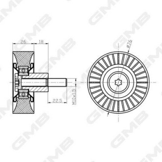 GMB VW Ролик натяжной А4/А6, Q7 GTC0440