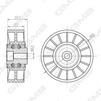 GMB DB Ролик натяж.  гладкий OM601-603 GTC0560