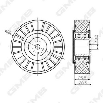 GMB VW Ролик натяжит.П-клинового ремня GOLF VI 1.9/2.0 05-, PASSAT B5 1.8/2.0 97- GTC0800