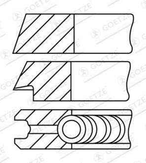 Кільця поршневі VW Caddy/Golf/Passat 1.6/1.8/2.2i 83- (81.00mm/STD) (1.5-1.75-3) 0810940030