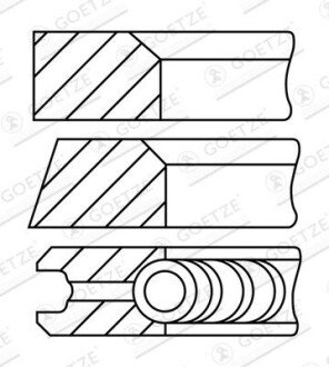 Кільця поршневі Peugeot 305 1.9 GTI/D 82-88 (83.00mm/STD) (1.5-1.5-4) (1cyl) GOETZE 0832240010 (фото 1)