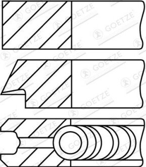 Кільця поршневі Peugeot 306/406 1.8i 95-04 (83.0mm/STD) (1.5-1.5-3) 0832340010