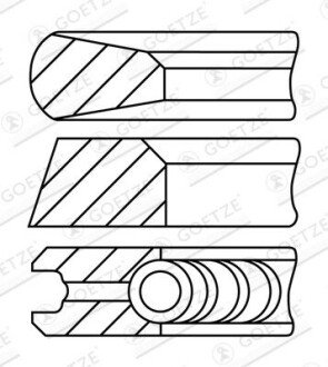 Кільця поршневі Ford Transit 2.5D/TD/TDI 91- (93.67mm/STD) (2.5-2.0-4.0) 52-63kw GOETZE 0878480010 (фото 1)