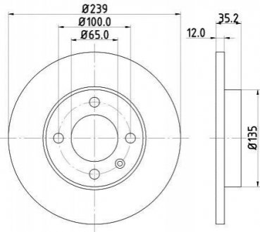 Гальмівний диск (передній) HELLA 8DD355100-131 (фото 1)