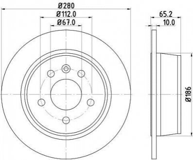 Тормозной диск (задний) HELLA 8DD355104-541 (фото 1)