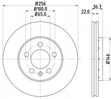 Тормозной диск (передний) HELLA 8DD355105-361 (фото 1)