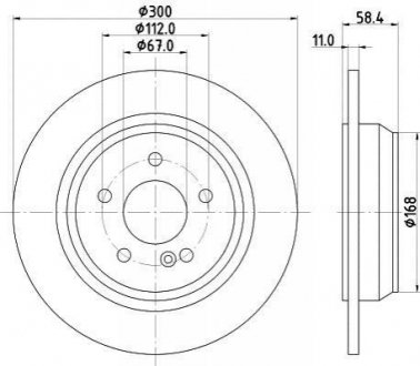 Тормозной диск (задний) HELLA 8DD355106-891 (фото 1)