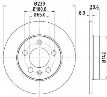 Тормозной диск (задний) HELLA 8DD355107-461 (фото 1)