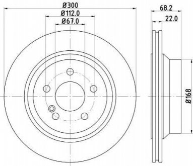 Тормозной диск (задний) HELLA 8DD355108-861 (фото 1)