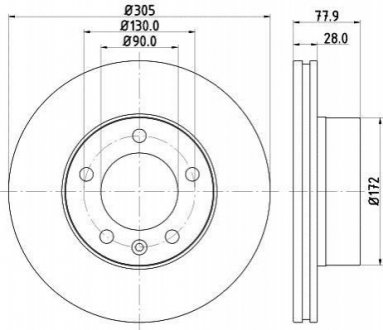 Тормозной диск (передний) HELLA 8DD355108-931 (фото 1)