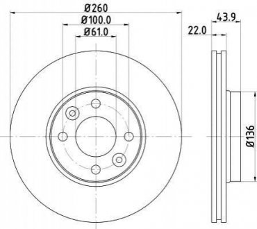 Тормозной диск (передний) HELLA 8DD355109-331 (фото 1)