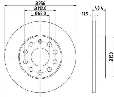 Тормозной диск (задний) HELLA 8DD355109-641 (фото 1)