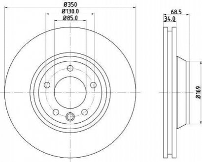 Тормозной диск (передний) HELLA 8DD355109-761 (фото 1)