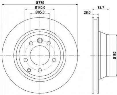 Тормозной диск (задний) HELLA 8DD355109-821 (фото 1)