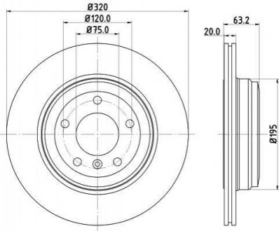 Тормозной диск (задний) HELLA 8DD355109-941 (фото 1)