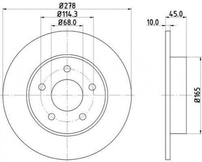 Тормозной диск (задний) HELLA 8DD355110-401 (фото 1)