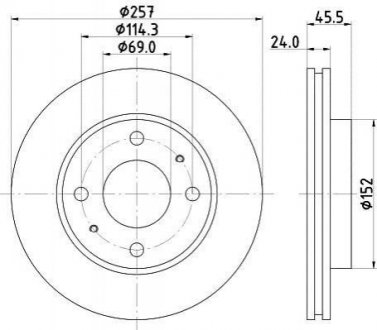 Тормозной диск (передний) HELLA 8DD355110-931 (фото 1)
