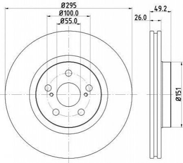 Тормозной диск (передний) HELLA 8DD355111-651 (фото 1)