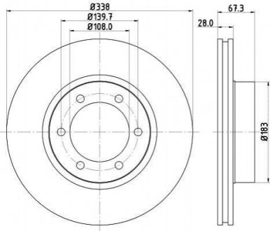 Тормозной диск (передний) HELLA 8DD355111-861 (фото 1)