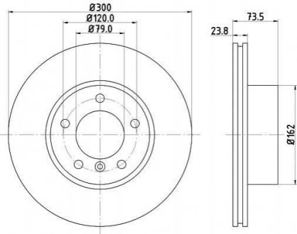 Тормозной диск (передний) HELLA 8DD355111-921 (фото 1)
