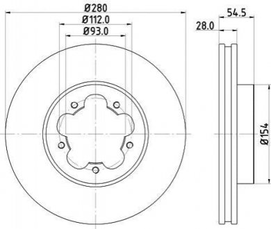 Тормозной диск (передний) HELLA 8DD355113-261 (фото 1)