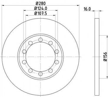 Тормозной диск (задний) HELLA 8DD355113-291 (фото 1)