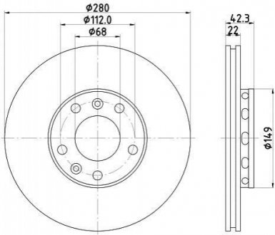 Тормозной диск (задний) HELLA 8DD355113-321 (фото 1)