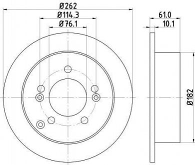 Тормозной диск (задний) HELLA 8DD355113-641 (фото 1)