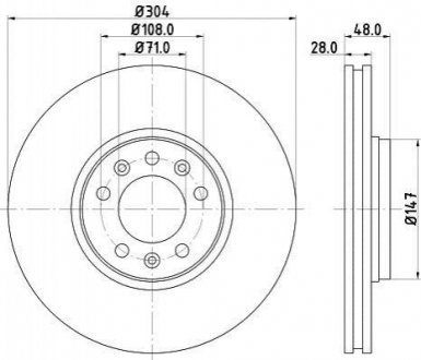 Тормозной диск (передний) HELLA 8DD355113-671 (фото 1)