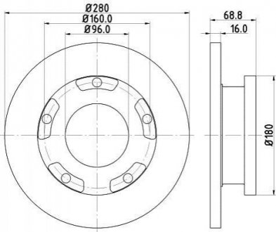 Тормозной диск (задний) HELLA 8DD355113-811 (фото 1)