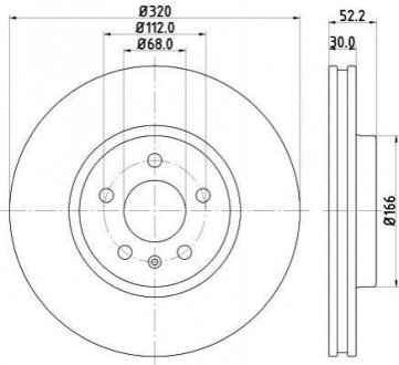 Тормозной диск (передний) HELLA 8DD355113-911 (фото 1)