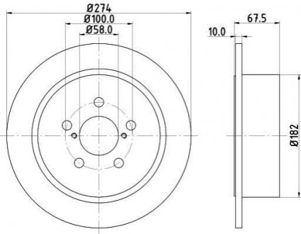 Тормозной диск (задний) HELLA 8DD355114-641 (фото 1)