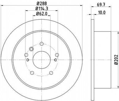 Тормозной диск (задний) HELLA 8DD355114-991 (фото 1)