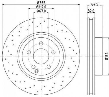 Тормозной диск (передний) HELLA 8DD355115-011 (фото 1)