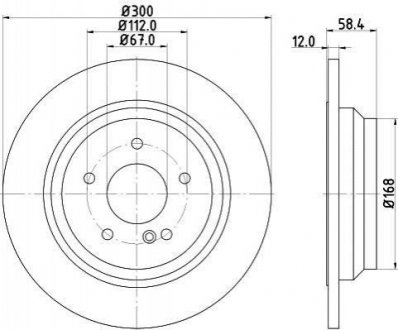 Тормозной диск (задний) HELLA 8DD355115-411 (фото 1)