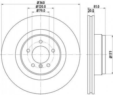 Тормозной диск (передний) HELLA 8DD355115-611 (фото 1)