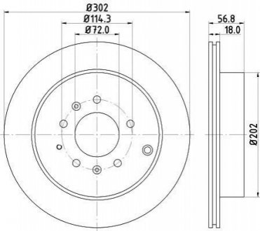 Тормозной диск (задний) HELLA 8DD355115-791 (фото 1)