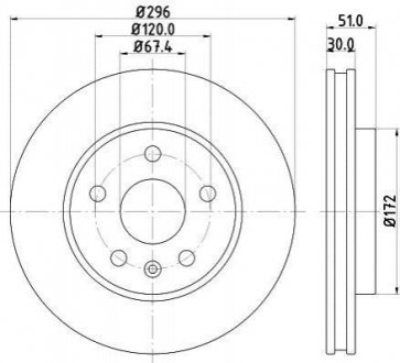 Тормозной диск (передний) HELLA 8DD355116-031 (фото 1)