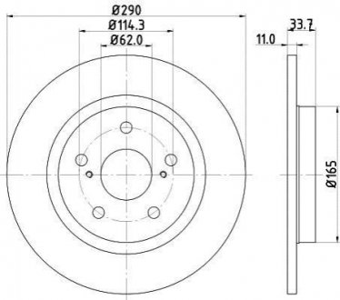 Тормозной диск (задний) HELLA 8DD355116-121 (фото 1)