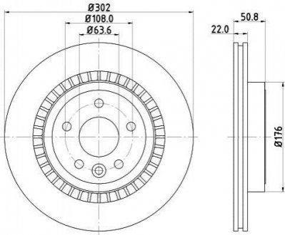 Тормозной диск (задний) HELLA 8DD355116-191 (фото 1)
