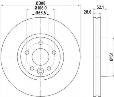 Тормозной диск (передний) HELLA 8DD355116-221 (фото 1)