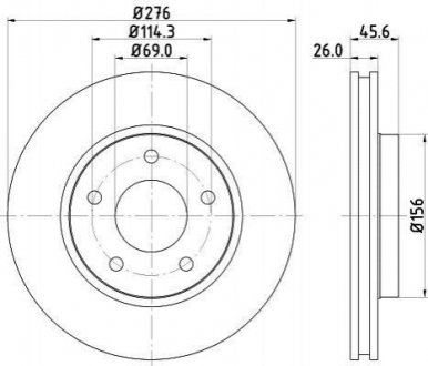 Тормозной диск (передний) HELLA 8DD355116-241 (фото 1)