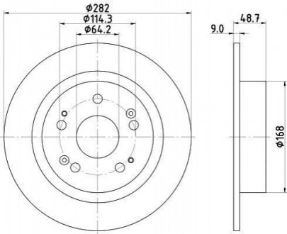 Тормозной диск (задний) HELLA 8DD355116-521 (фото 1)