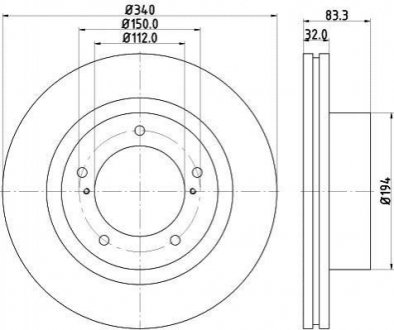 Тормозной диск (передний) HELLA 8DD355116-551 (фото 1)