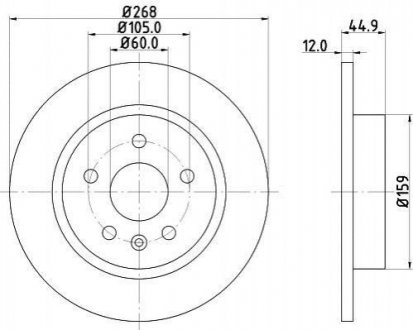 Тормозной диск (задний) HELLA 8DD355116-581 (фото 1)